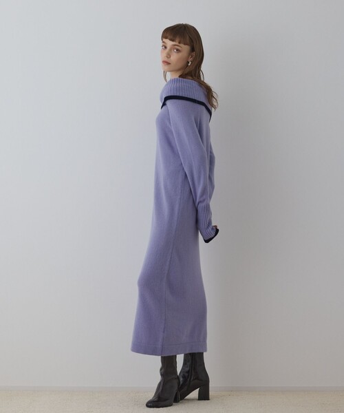 Diagram(ダイアグラム)の「バイカラーオフショルニットワンピース(ワンピース・レディース・グレー/ラベンダー・36)」の18枚目の写真