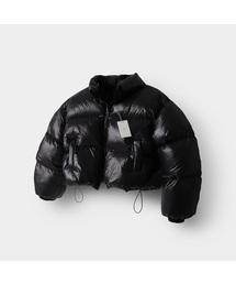 MOOD INSIDE WOMAN（ムード インサイド ウーマン）の「(woman) グロッシーブラック フード付きクロップショートダウン（ダウンジャケット/コート）」