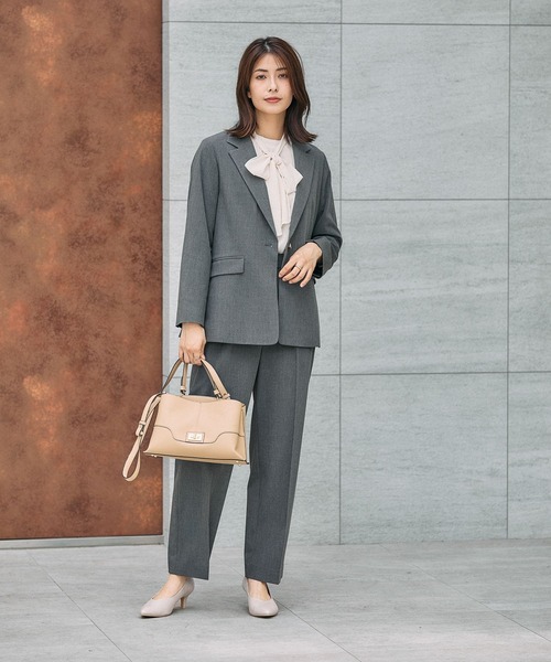 GLOBAL WORK（グローバルワーク）の「ウツクシルエットテーラードジャケット/581027（テーラードジャケット・レディース・チャコールグレー/モカ/ネイビー・SMALL/MEDIUM/LARGE）」の4枚目の写真