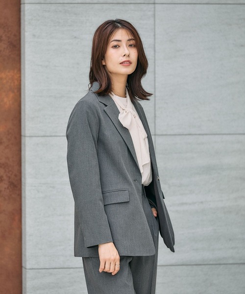 GLOBAL WORK（グローバルワーク）の「ウツクシルエットテーラードジャケット/581027（テーラードジャケット・レディース・チャコールグレー/モカ/ネイビー・SMALL/MEDIUM/LARGE）」の10枚目の写真