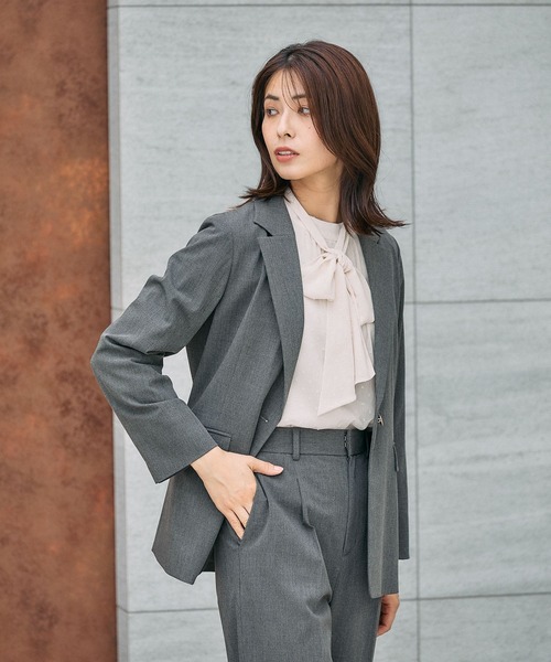 GLOBAL WORK（グローバルワーク）の「ウツクシルエットテーラードジャケット/581027（テーラードジャケット・レディース・チャコールグレー/モカ/ネイビー・SMALL/MEDIUM/LARGE）」の13枚目の写真