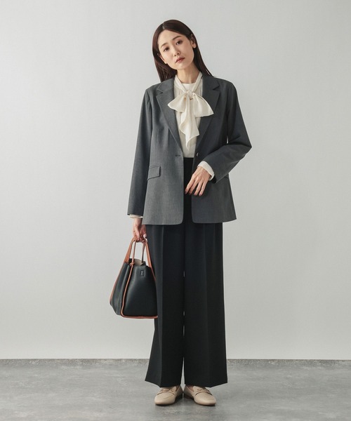 GLOBAL WORK（グローバルワーク）の「ウツクシルエットテーラードジャケット/581027（テーラードジャケット・レディース・チャコールグレー/モカ/ネイビー・SMALL/MEDIUM/LARGE）」の15枚目の写真