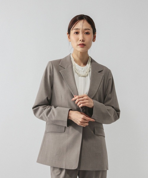 GLOBAL WORK（グローバルワーク）の「ウツクシルエットテーラードジャケット/581027（テーラードジャケット・レディース・チャコールグレー/モカ/ネイビー・SMALL/MEDIUM/LARGE）」の20枚目の写真