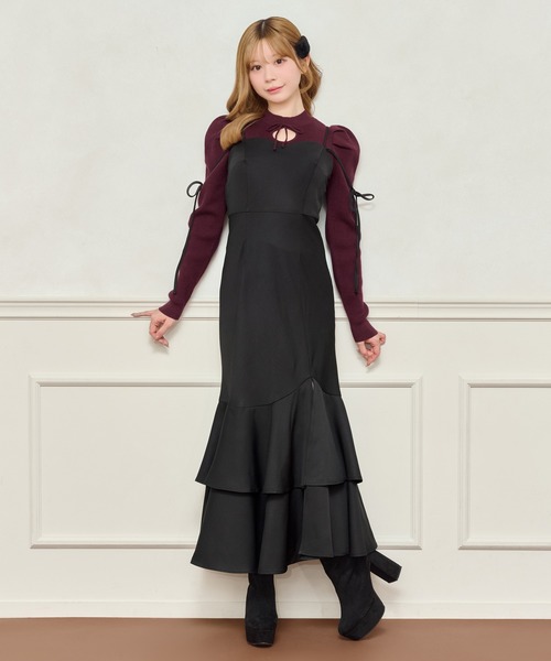 デザインティアードキャミワンピース（ワンピース）｜apres jour