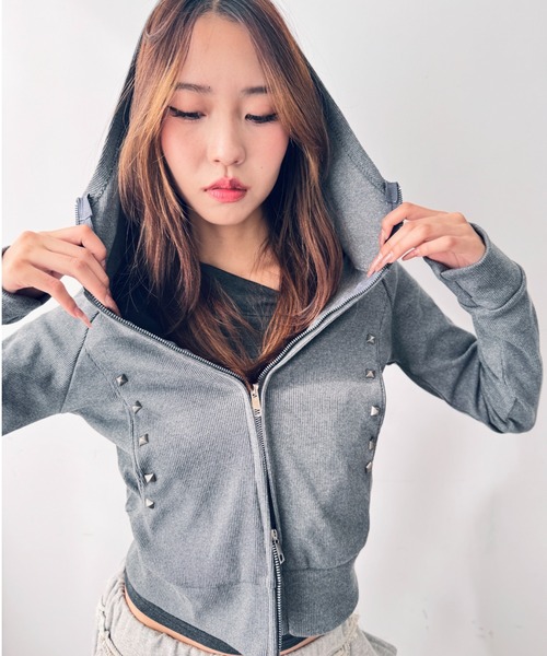 セール】【スタッズ】ジップフーディ（パーカー）｜Y2K SYNAPSE