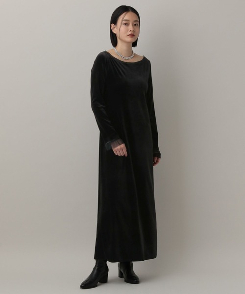 A part by(アパートバイ)の「チュールベロア2WAYワンピース(ワンピース・レディース・アイボリー/ブラック・FREE)」の7枚目の写真