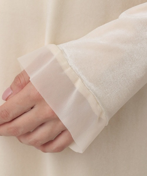 A part by(アパートバイ)の「チュールベロア2WAYワンピース(ワンピース・レディース・アイボリー/ブラック・FREE)」の6枚目の写真