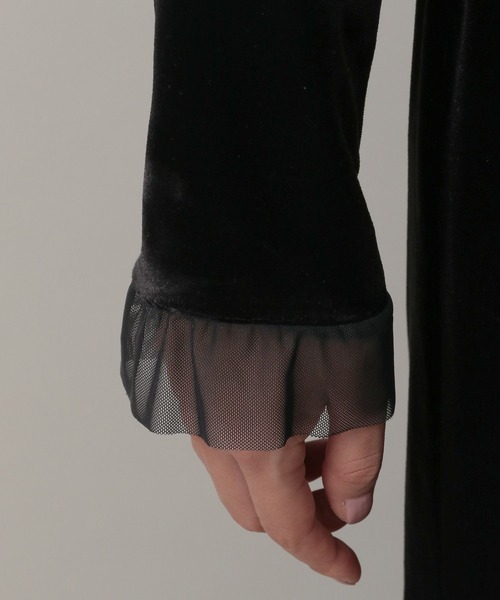 A part by(アパートバイ)の「チュールベロア2WAYワンピース(ワンピース・レディース・アイボリー/ブラック・FREE)」の11枚目の写真