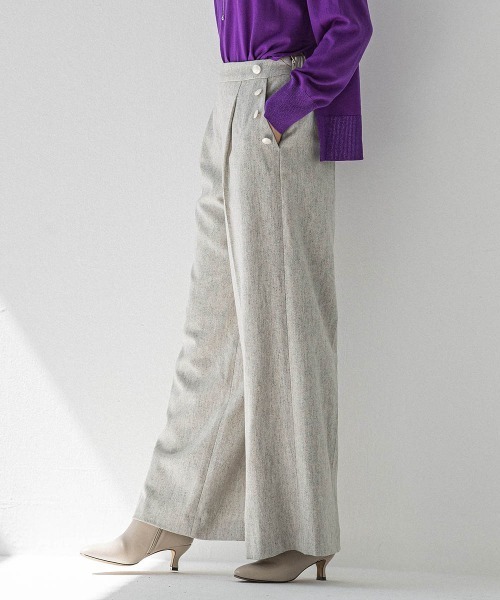 LAUTREAMONT（ロートレアモン）の「ツイルツイードワイドパンツ（その他パンツ・レディース・ブラック系その他/ライトグレー・9号/11号/7号）」の2枚目の写真