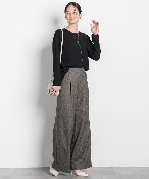 LAUTREAMONT（ロートレアモン）の「ツイルツイードワイドパンツ（その他パンツ・レディース・ブラック系その他/ライトグレー・9号/11号/7号）」の11枚目の写真