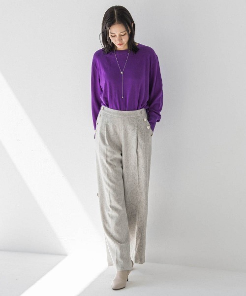 LAUTREAMONT（ロートレアモン）の「ツイルツイードワイドパンツ（その他パンツ・レディース・ブラック系その他/ライトグレー・9号/11号/7号）」の3枚目の写真