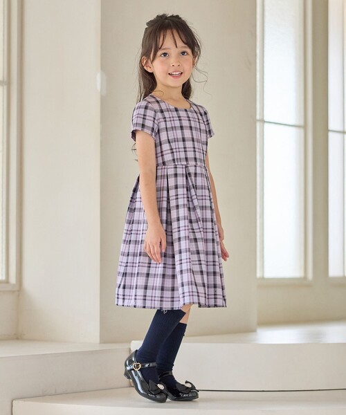 ANY(エニィ)の「【2点セット】セーラージャケット+チェックワンピース(ドレス・キッズ・ブラウン系/ネイビー系・120/110/130)」の7枚目の写真
