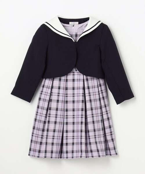 ANY(エニィ)の「【2点セット】セーラージャケット+チェックワンピース(ドレス・キッズ・ブラウン系/ネイビー系・120/110/130)」の10枚目の写真