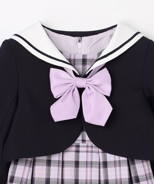 ANY(エニィ)の「【2点セット】セーラージャケット+チェックワンピース(ドレス・キッズ・ブラウン系/ネイビー系・120/110/130)」の12枚目の写真