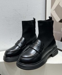 Anchor Smith（アンカー スミス）の「【NuNuNa】リブニットソックスローファー（ローファー）」