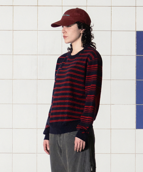 UNALLOYED(アナロイド)の「アーガイルエルボーストライプニット / ネイビー(ニット/セーター・メンズ・その他・LARGE/MEDIUM)」の2枚目の写真