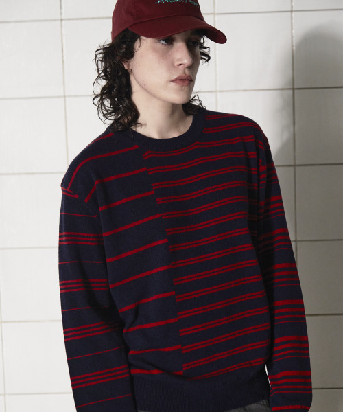 UNALLOYED(アナロイド)の「アーガイルエルボーストライプニット / ネイビー(ニット/セーター・メンズ・その他・LARGE/MEDIUM)」の7枚目の写真