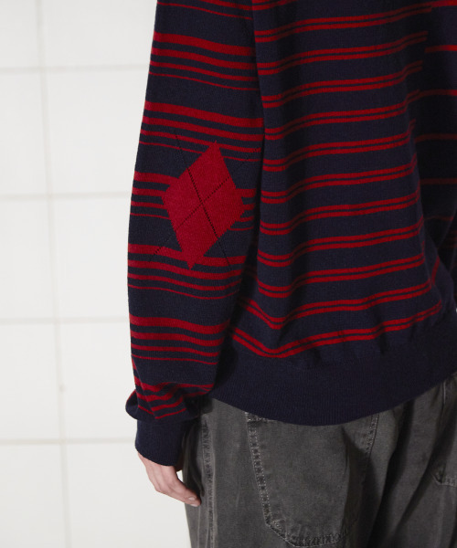 UNALLOYED(アナロイド)の「アーガイルエルボーストライプニット / ネイビー(ニット/セーター・メンズ・その他・LARGE/MEDIUM)」の10枚目の写真