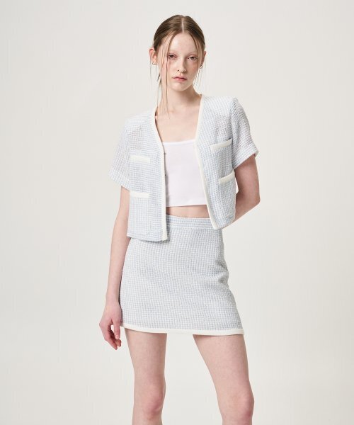 ETMON(エトモン)の「Summer Tweed Mini Skirt, Blue(スカート・レディース・その他・MEDIUM/SMALL)」の1枚目の写真