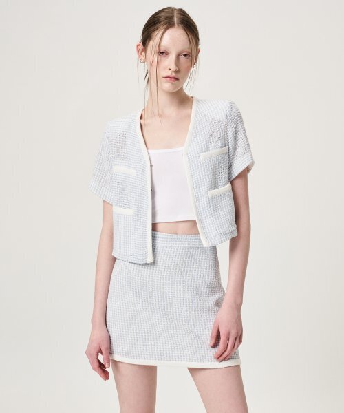 ETMON(エトモン)の「Summer Tweed Mini Skirt, Blue(スカート・レディース・その他・MEDIUM/SMALL)」の2枚目の写真