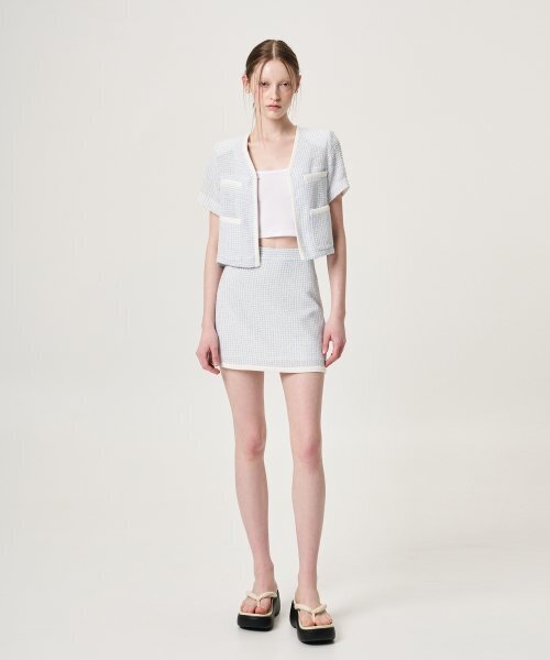 ETMON(エトモン)の「Summer Tweed Mini Skirt, Blue(スカート・レディース・その他・MEDIUM/SMALL)」の3枚目の写真