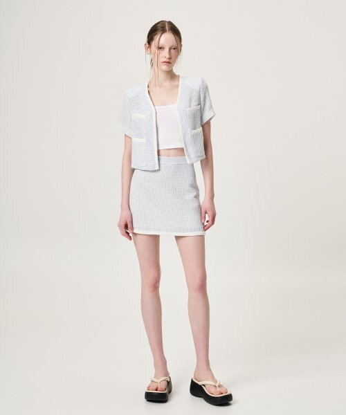 ETMON(エトモン)の「Summer Tweed Mini Skirt, Blue(スカート・レディース・その他・MEDIUM/SMALL)」の4枚目の写真