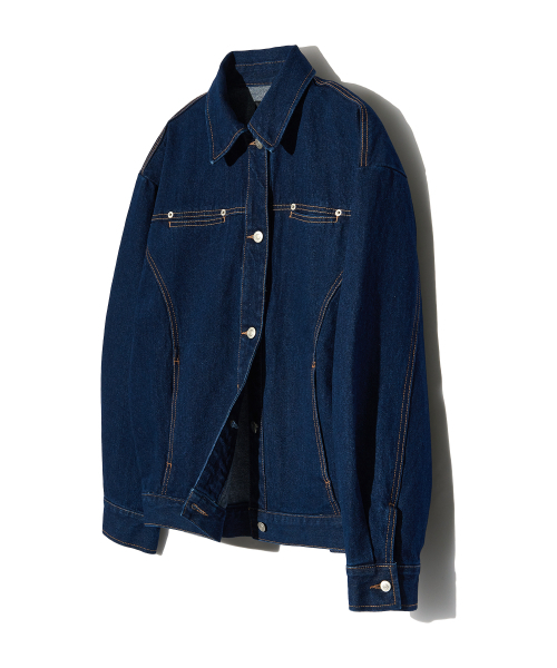 PIECEMAKER(ピースメーカー)の「DIVIDE MINIMAL DENIM TRUCKER JACKET (INDIGO)(デニムジャケット・レディース・その他・MEDIUM/LARGE)」の4枚目の写真