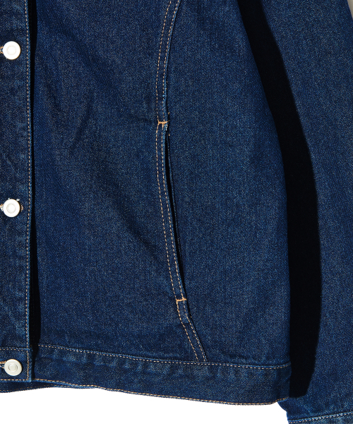 PIECEMAKER(ピースメーカー)の「DIVIDE MINIMAL DENIM TRUCKER JACKET (INDIGO)(デニムジャケット・レディース・その他・MEDIUM/LARGE)」の6枚目の写真