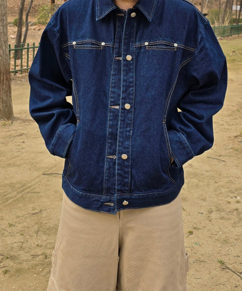 PIECEMAKER(ピースメーカー)の「DIVIDE MINIMAL DENIM TRUCKER JACKET (INDIGO)(デニムジャケット・レディース・その他・MEDIUM/LARGE)」の9枚目の写真