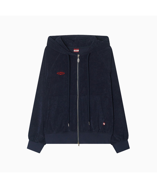 MENASOO(ミナス)の「Terry Raglan Hooded Zip Up_Navy(パーカー・レディース・ネイビー・F)」の1枚目の写真