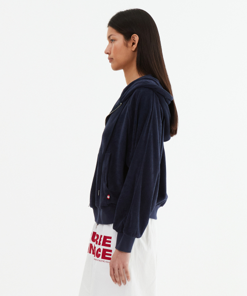 MENASOO(ミナス)の「Terry Raglan Hooded Zip Up_Navy(パーカー・レディース・ネイビー・F)」の3枚目の写真
