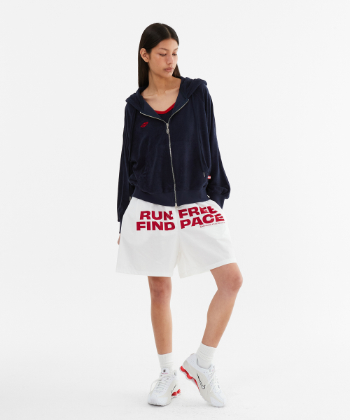 MENASOO(ミナス)の「Terry Raglan Hooded Zip Up_Navy(パーカー・レディース・ネイビー・F)」の5枚目の写真