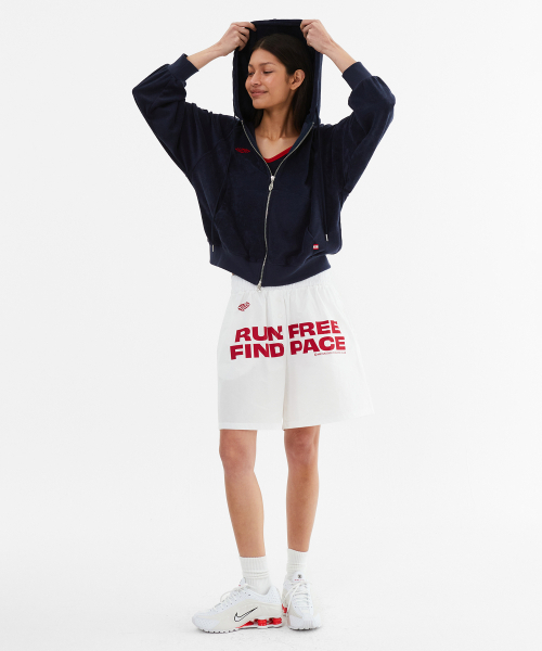 MENASOO(ミナス)の「Terry Raglan Hooded Zip Up_Navy(パーカー・レディース・ネイビー・F)」の6枚目の写真