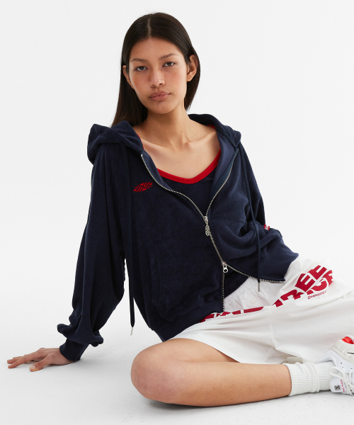 MENASOO(ミナス)の「Terry Raglan Hooded Zip Up_Navy(パーカー・レディース・ネイビー・F)」の9枚目の写真