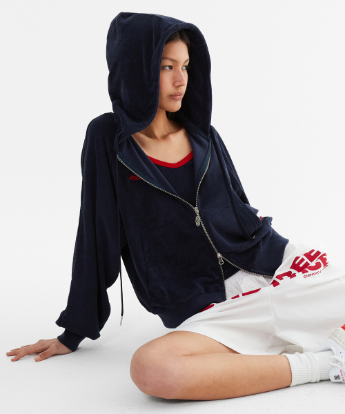MENASOO(ミナス)の「Terry Raglan Hooded Zip Up_Navy(パーカー・レディース・ネイビー・F)」の10枚目の写真