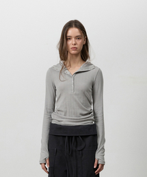 THREE TO EIGHTY（スリートゥエイティー）の「SNAPPY WAVE HOODIE TAUPE GREY（パーカー）」
