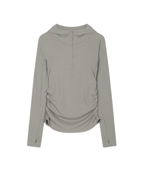 THREE TO EIGHTY(スリートゥエイティー)の「SNAPPY WAVE HOODIE TAUPE GREY(パーカー・レディース・その他・FREE)」の4枚目の写真
