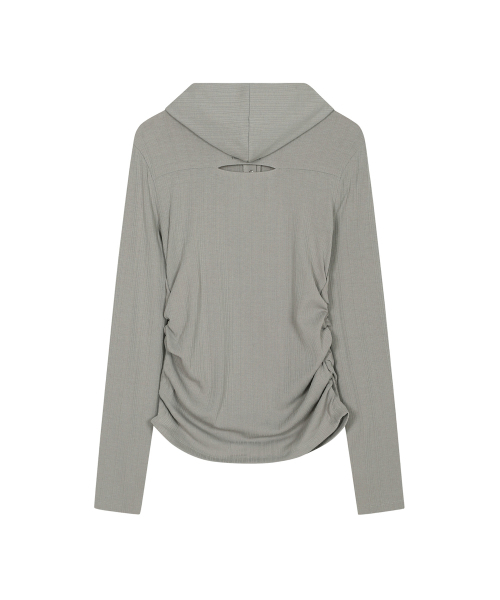 THREE TO EIGHTY(スリートゥエイティー)の「SNAPPY WAVE HOODIE TAUPE GREY(パーカー・レディース・その他・FREE)」の5枚目の写真