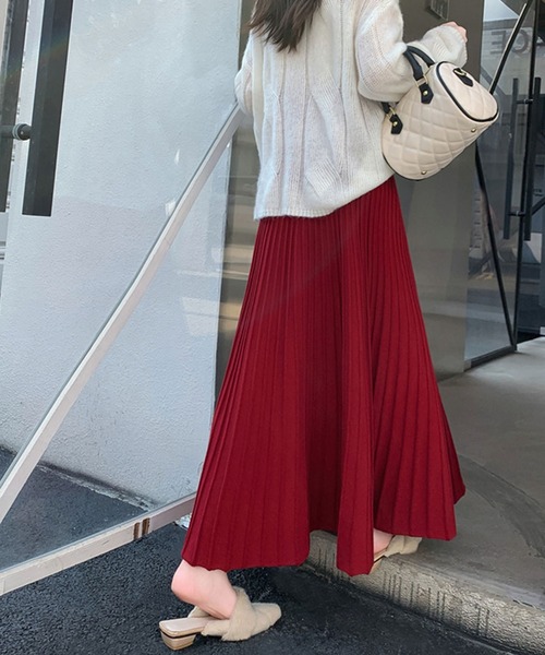 ニットプリーツロングスカート（スカート）｜LAFFMO（ラフモ）の