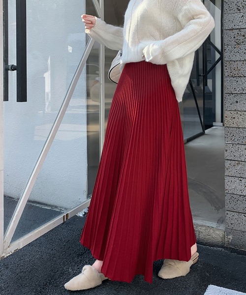 セール】ニットプリーツロングスカート（スカート）｜LAFFMO（ラフモ