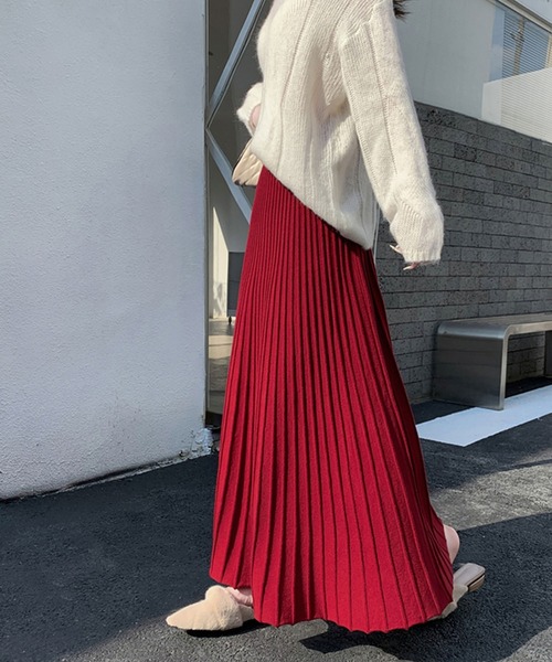 ニットプリーツロングスカート（スカート）｜LAFFMO（ラフモ）の