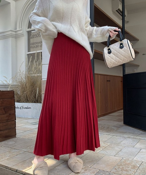 ニットプリーツロングスカート（スカート）｜LAFFMO（ラフモ）の