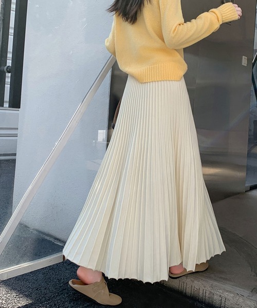 セール】ニットプリーツロングスカート（スカート）｜LAFFMO（ラフモ