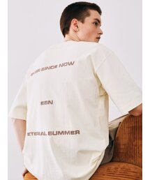 ESN（イーエスエヌ）の「ダブルロゴ半袖Tシャツクリーム（Tシャツ/カットソー）」