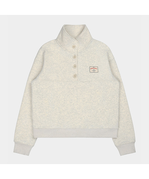 PIGMENT(ピグメント)の「リバーシブルアノラックボタンマンツーマン (YZTS2507022)(スウェット・レディース・オートミール/ネイビー/ライトグレー/クリーム・FREE)」の1枚目の写真