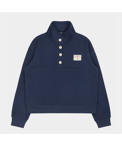 PIGMENT(ピグメント)の「リバーシブルアノラックボタンマンツーマン (YZTS2507022)(スウェット・レディース・オートミール/ネイビー/ライトグレー/クリーム・FREE)」の4枚目の写真