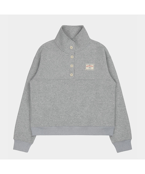 PIGMENT(ピグメント)の「リバーシブルアノラックボタンマンツーマン (YZTS2507022)(スウェット・レディース・オートミール/ネイビー/ライトグレー/クリーム・FREE)」の2枚目の写真
