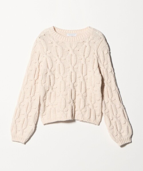 A DAY IN THE LIFE UNITED ARROWS(アデイインザライフユナイテッドアローズ)の「ビッグケーブル クルーネックニット <A DAY IN THE LIFE>(ニット/セーター・レディース・マスタード/モカ/ナチュラル・FREE)」の2枚目の写真