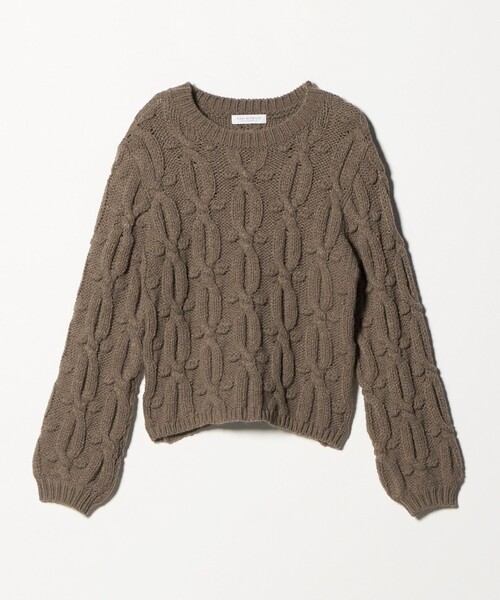 A DAY IN THE LIFE UNITED ARROWS(アデイインザライフユナイテッドアローズ)の「ビッグケーブル クルーネックニット <A DAY IN THE LIFE>(ニット/セーター・レディース・マスタード/モカ/ナチュラル・FREE)」の1枚目の写真