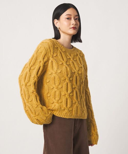 A DAY IN THE LIFE UNITED ARROWS(アデイインザライフユナイテッドアローズ)の「ビッグケーブル クルーネックニット <A DAY IN THE LIFE>(ニット/セーター・レディース・マスタード/モカ/ナチュラル・FREE)」の10枚目の写真